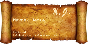 Mavrak Jetta névjegykártya